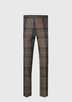 Paul Stuart Dress Pants^Shetland Wool Plaid Trouser Brown/Green