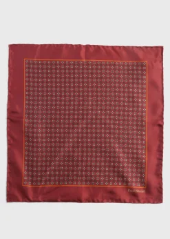 Paul Stuart Pocket Squares^Silk Floral Medallion Pocket Square Rust