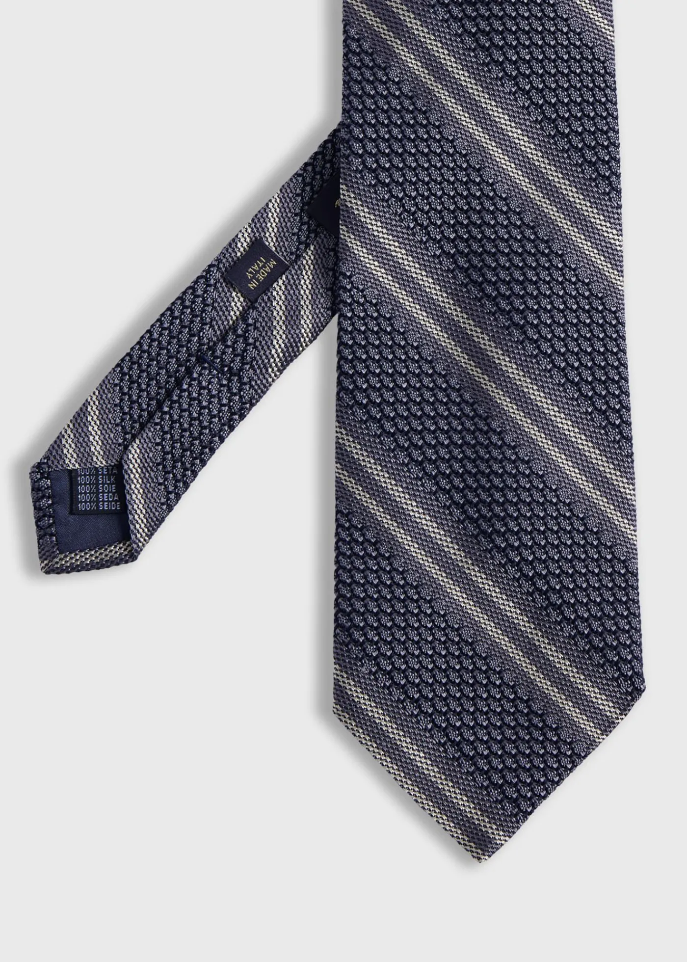 Paul Stuart Ties^Silk Grenadine Stripe Tie Grey