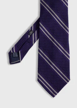 Paul Stuart Ties^Silk Grenadine Stripe Tie Purple