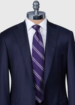 Paul Stuart Ties^Silk Grenadine Stripe Tie Purple