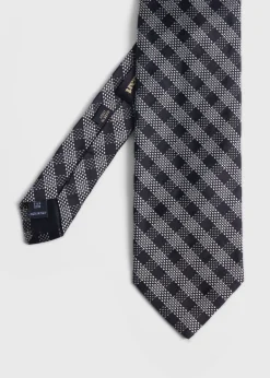 Paul Stuart Ties|Formal Shop^Silk Jacquard Check Tie Black