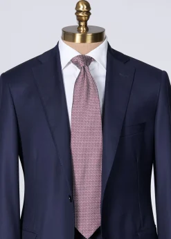 Paul Stuart Ties^Silk Jacquard Deco Rings Tie Burgundy
