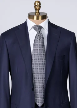 Paul Stuart Ties|Formal Shop^Silk Jacquard Deco Rings Tie Navy
