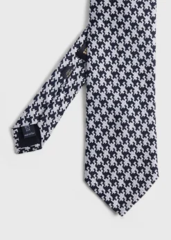 Paul Stuart Ties|Formal Shop^Silk Jacquard Houndstooth Tie Black