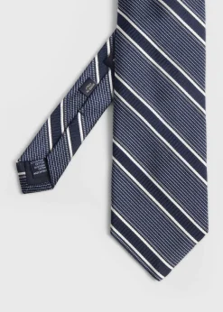 Paul Stuart Ties^Silk Jacquard Macclesfield Stripe Tie Black
