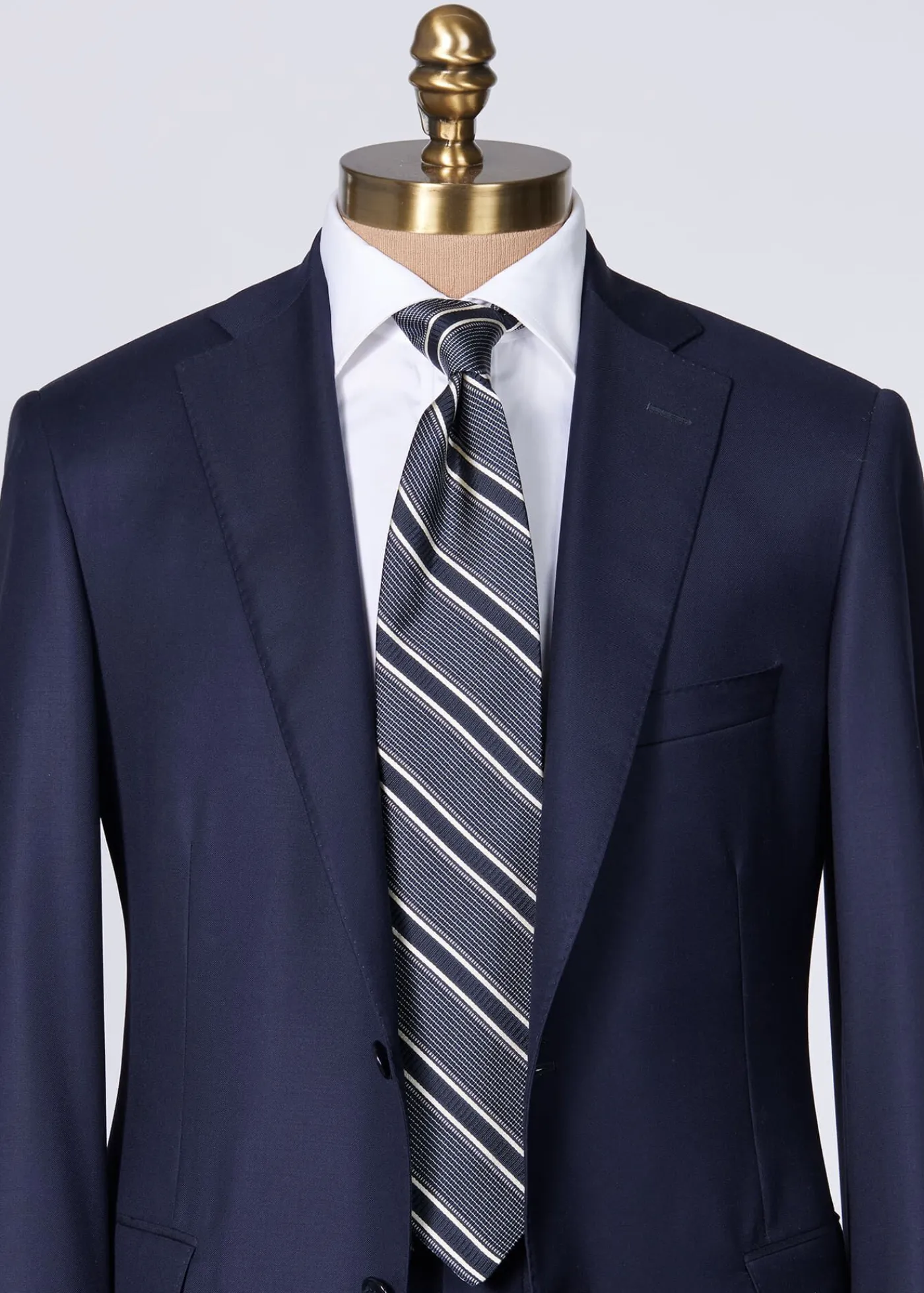 Paul Stuart Ties^Silk Jacquard Macclesfield Stripe Tie Black