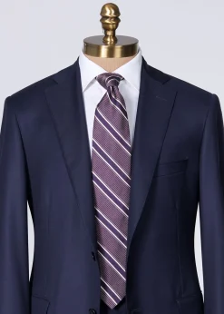 Paul Stuart Ties^Silk Jacquard Macclesfield Stripe Tie Purple