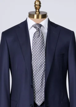 Paul Stuart Ties|Formal Shop^Silk Jacquard Parquet Tie Charcoal