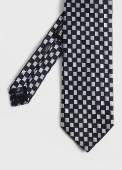 Paul Stuart Ties|Formal Shop^Silk Jacquard Parquet Tie Navy