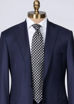 Paul Stuart Ties|Formal Shop^Silk Jacquard Parquet Tie Navy
