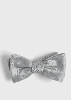 Paul Stuart Ties|Formal Shop^Silk Paisley Jacquard Bow Tie Silver