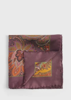 Paul Stuart Pocket Squares^Silk Paisley Pocket Square Brown