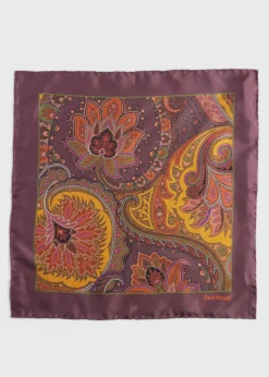 Paul Stuart Pocket Squares^Silk Paisley Pocket Square Brown
