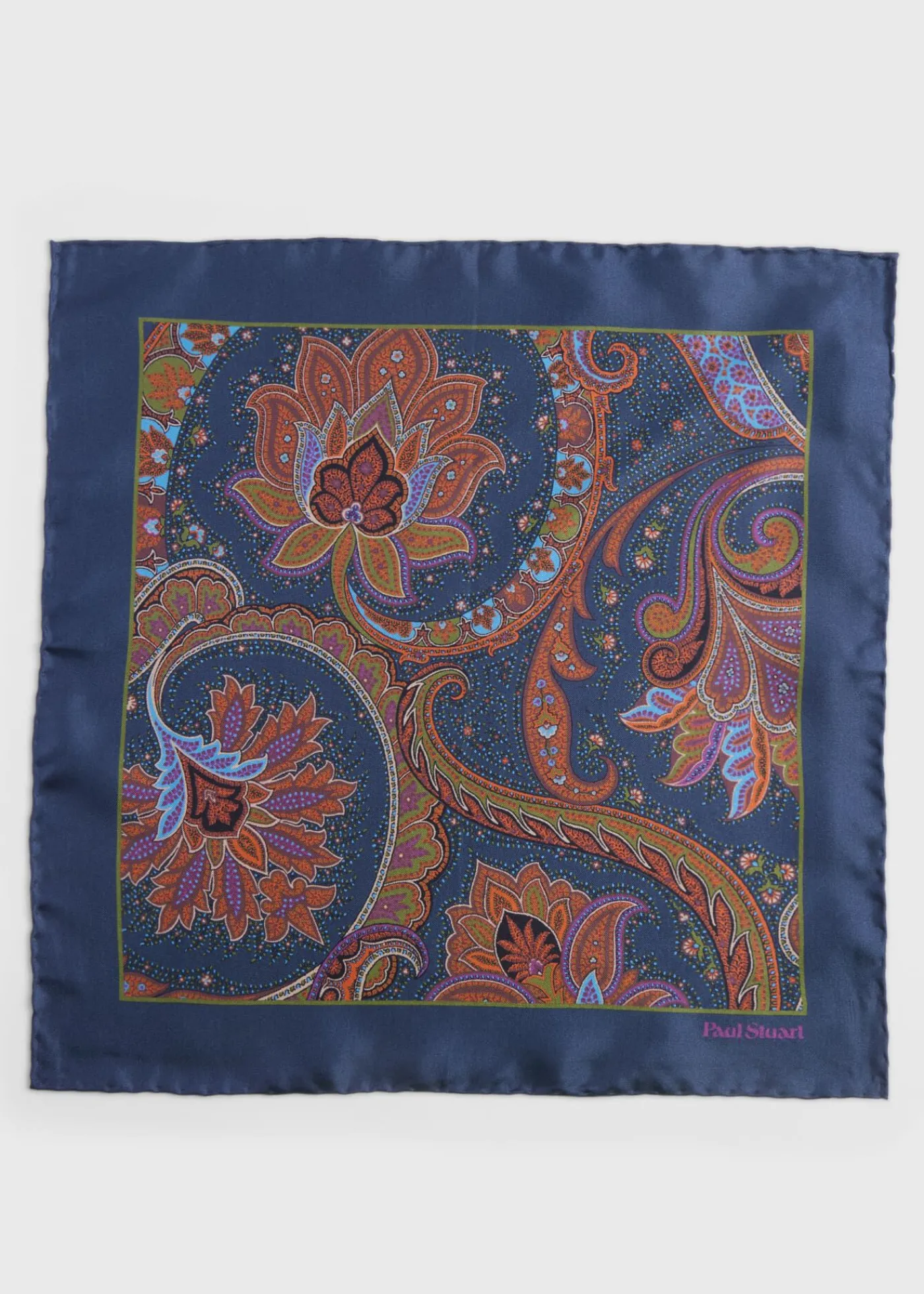 Paul Stuart Pocket Squares^Silk Paisley Pocket Square Navy