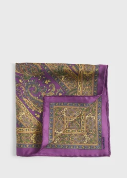 Paul Stuart Pocket Squares^Silk Paisley Pocket Square Burgundy