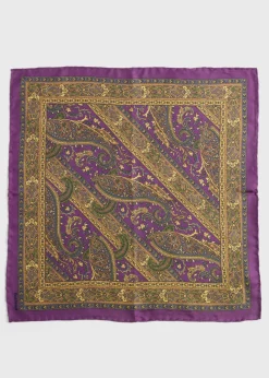 Paul Stuart Pocket Squares^Silk Paisley Pocket Square Burgundy