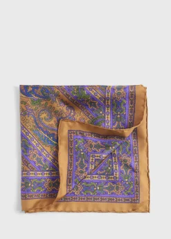 Paul Stuart Pocket Squares^Silk Paisley Pocket Square Gold