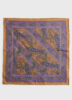 Paul Stuart Pocket Squares^Silk Paisley Pocket Square Gold