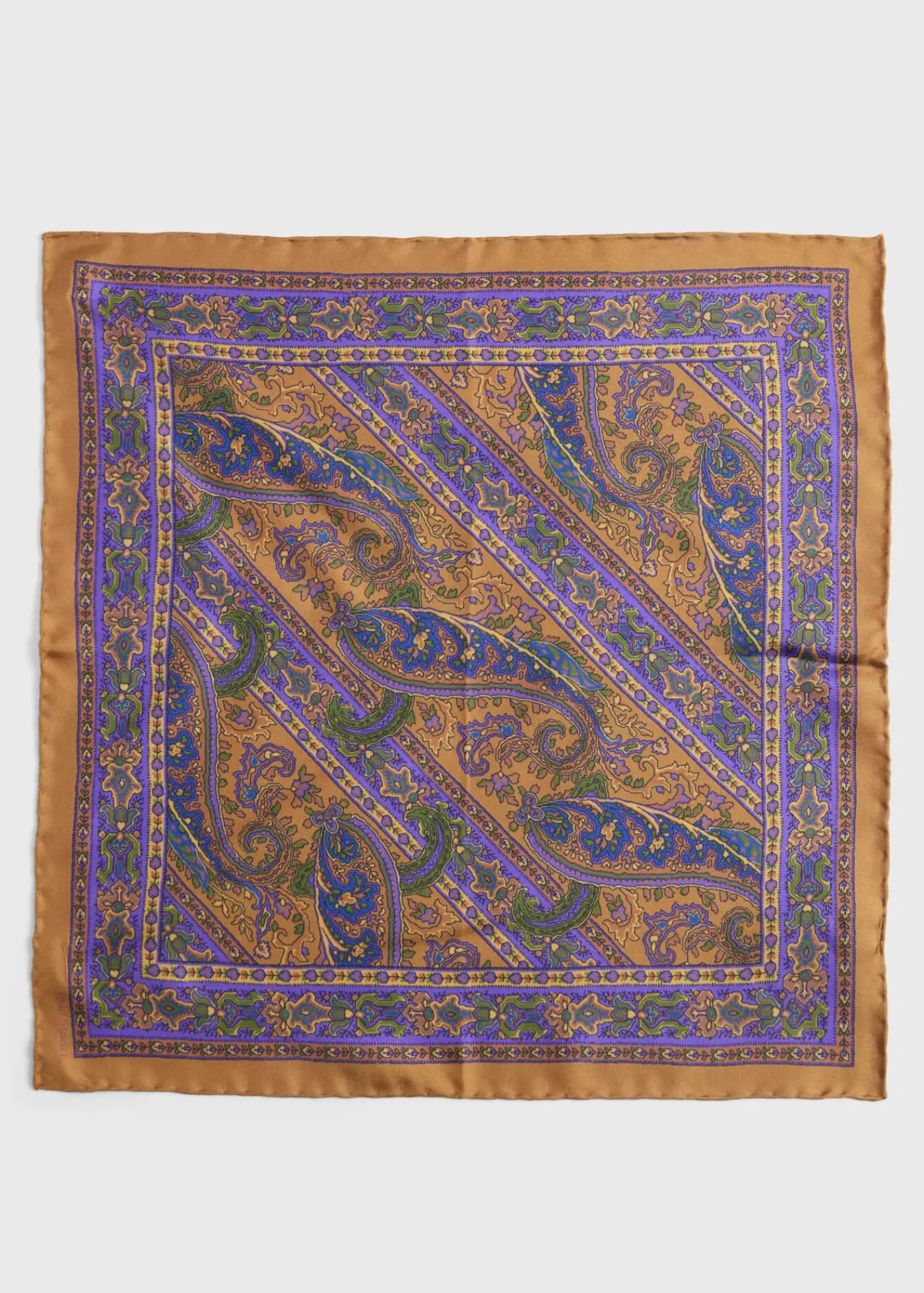 Paul Stuart Pocket Squares^Silk Paisley Pocket Square Gold