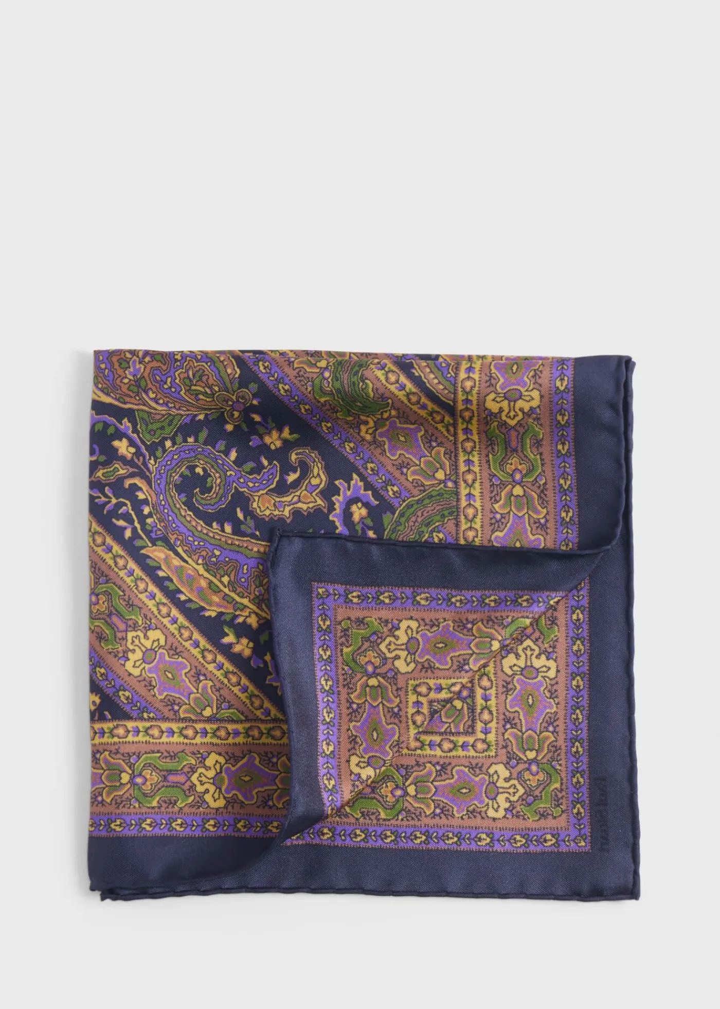 Paul Stuart Pocket Squares^Silk Paisley Pocket Square Navy