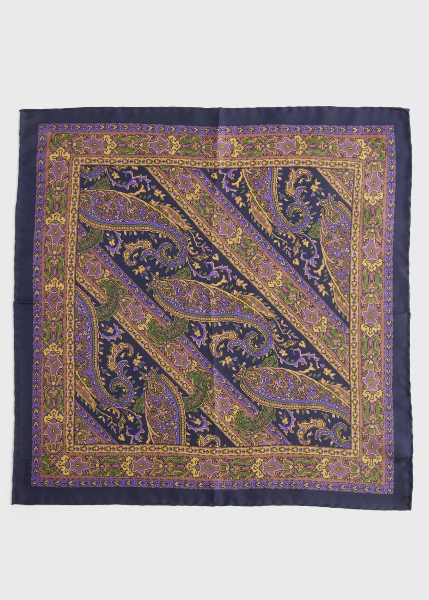 Paul Stuart Pocket Squares^Silk Paisley Pocket Square Navy