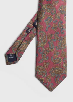 Paul Stuart Ties^Silk Paisley Print Tie Burgundy