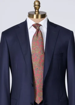 Paul Stuart Ties^Silk Paisley Print Tie Burgundy