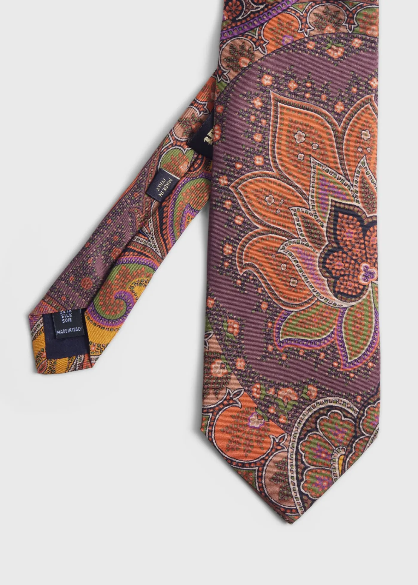 Paul Stuart Ties^Silk Paisley Print Tie Gold
