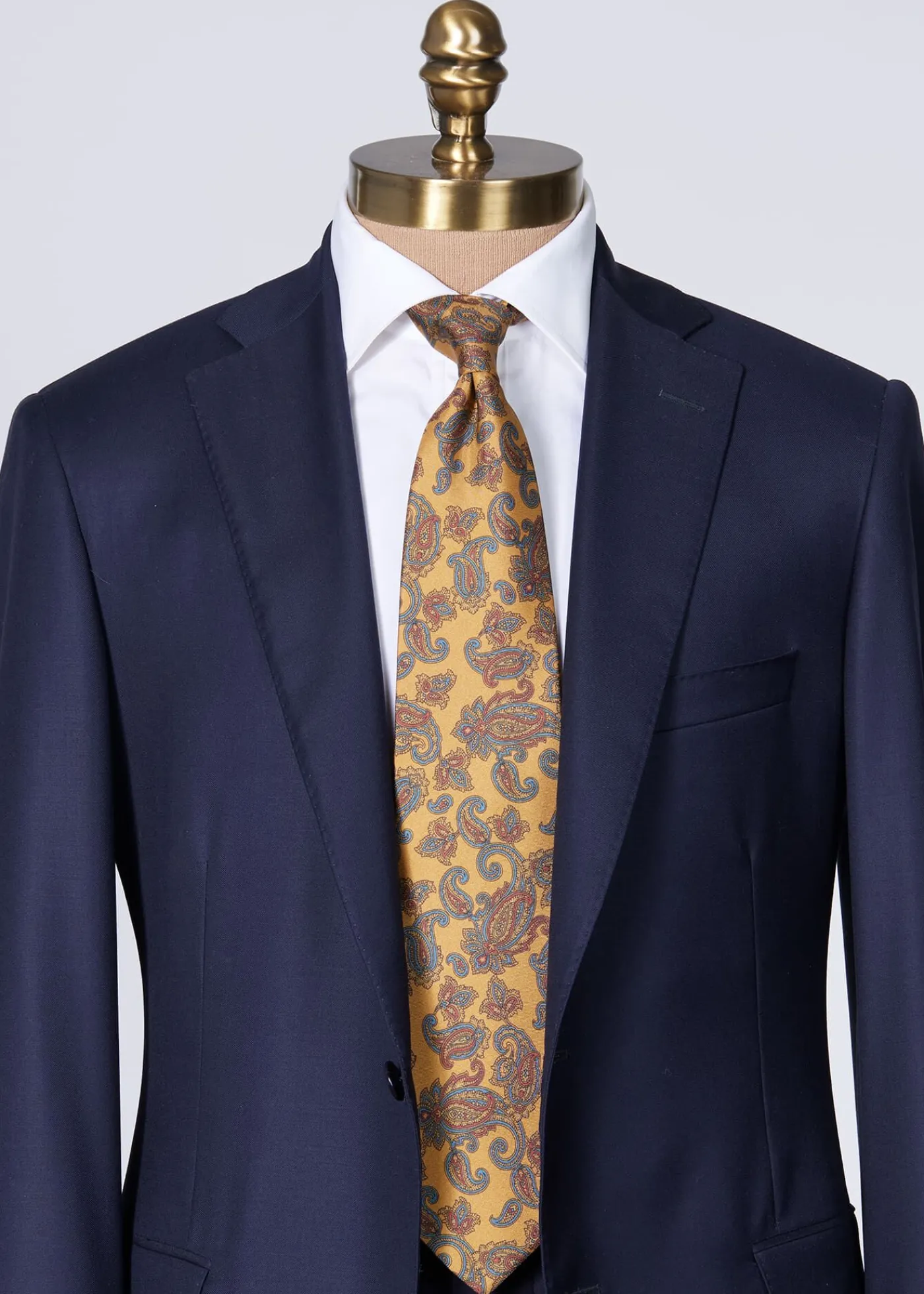 Paul Stuart Ties^Silk Paisley Print Tie Gold
