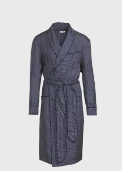 Paul Stuart Made On Madison Robes|Pajamas & Loungewear^Silk Pindot Robe Navy