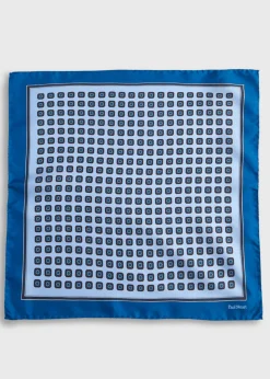 Paul Stuart Pocket Squares^Silk Small Medallion Pocket Square Light Blue