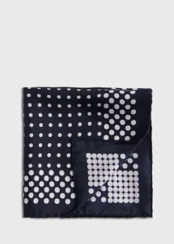 Paul Stuart Pocket Squares|Formal Shop^Silk Twill Dot Pocket Square Black