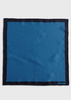 Paul Stuart Pocket Squares|Formal Shop^Silk Twill Micro Medallion Pocket Square Blue