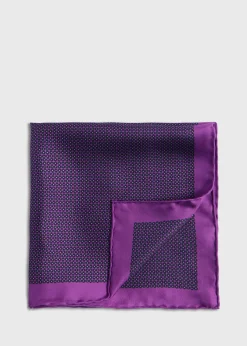 Paul Stuart Pocket Squares|Formal Shop^Silk Twill Micro Medallion Pocket Square Plum