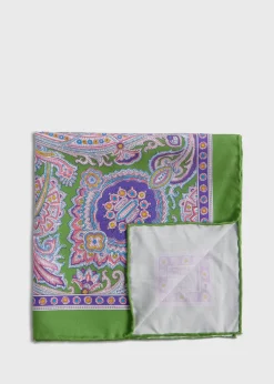 Paul Stuart Pocket Squares^Silk Twill Paisley Pocket Square Pistachio