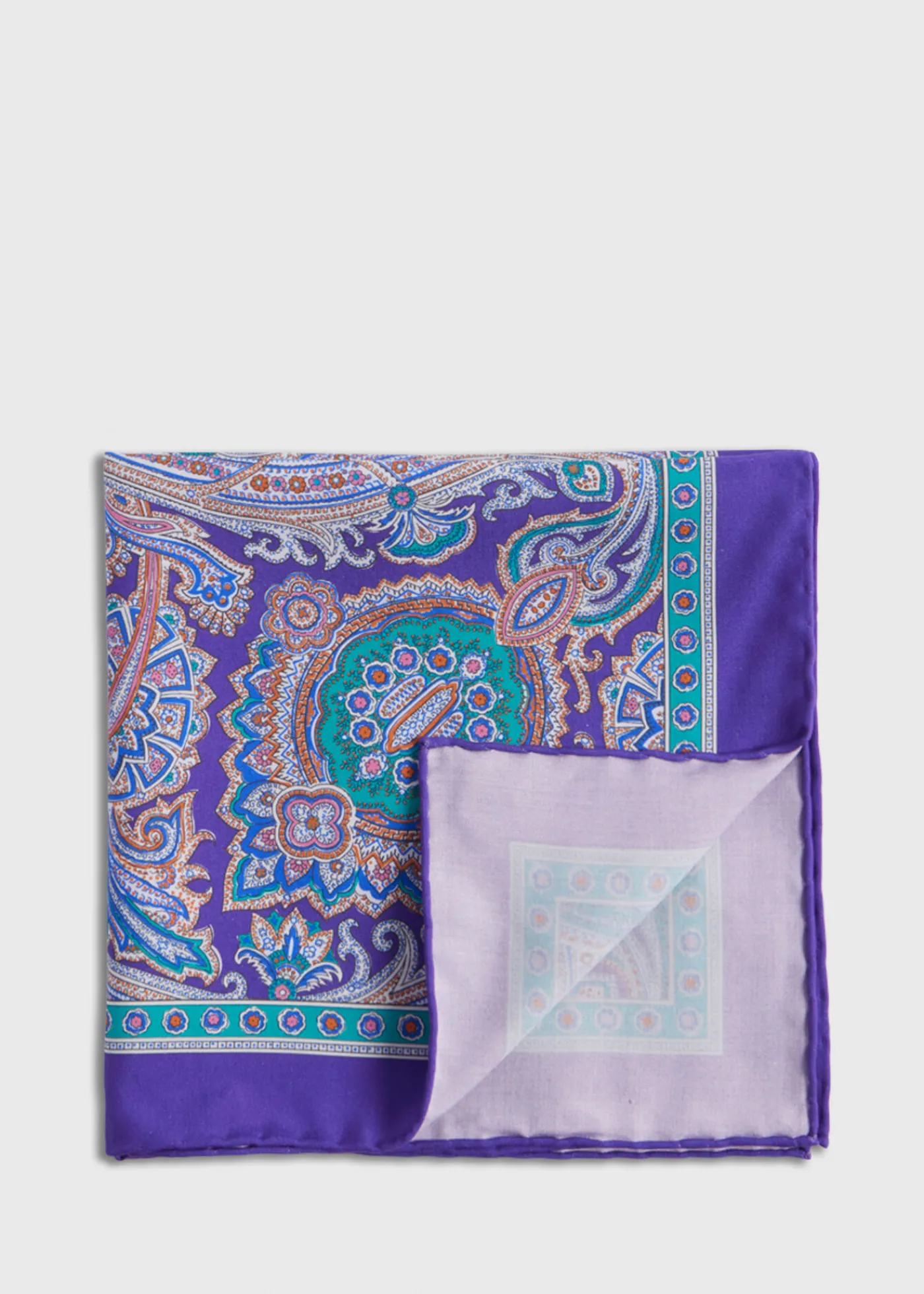 Paul Stuart Pocket Squares^Silk Twill Paisley Pocket Square Purple