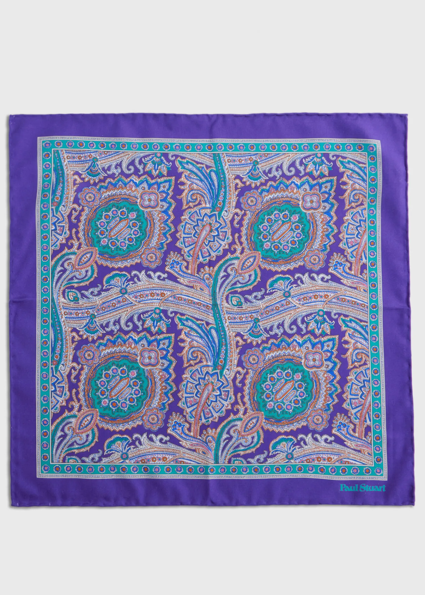 Paul Stuart Pocket Squares^Silk Twill Paisley Pocket Square Purple