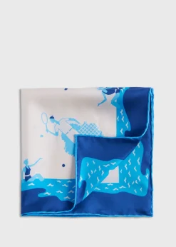 Paul Stuart Pocket Squares|Formal Shop^Silk Twill Summer Sports Pocket Square Blue