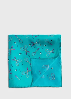 Paul Stuart Pocket Squares^Silk Twill Tennis Racket Print Pocket Square Mint