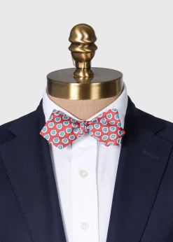 Paul Stuart Ties|Formal Shop^Silk Twill Tossed Paisley Bow TIe Red