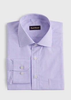 Paul Stuart Formal Shop|Dress Shirts^Small Check Cotton Dress Shirt Pink