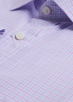Paul Stuart Formal Shop|Dress Shirts^Small Check Cotton Dress Shirt Pink
