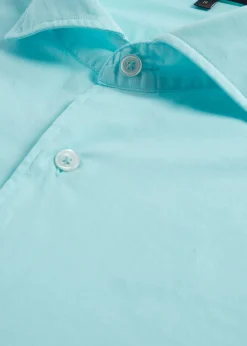 Paul Stuart Sport Shirts^Soft Cotton Sport Shirt Turquoise