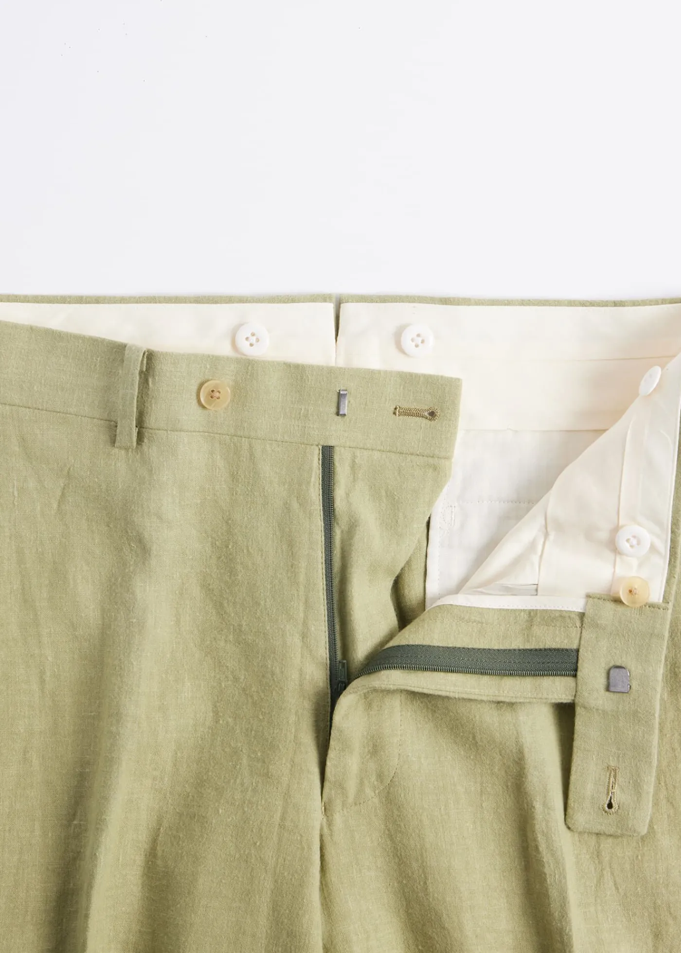 Paul Stuart Dress Pants^Soft Linen Canvas Dress Trouser Pistachio