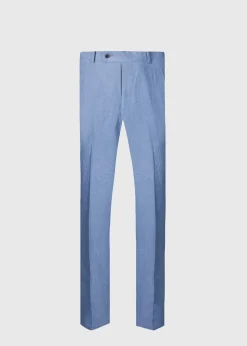 Paul Stuart Dress Pants^Soft Linen Canvas Dress Trouser Corn Flower Blue