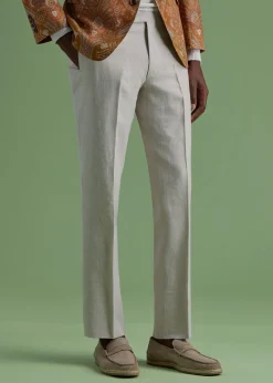 Paul Stuart Dress Pants^Soft Linen Canvas Dress Trouser Tan