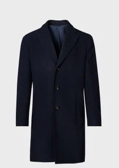 Paul Stuart Overcoats|Outerwear^Soft Wool Overcoat Navy