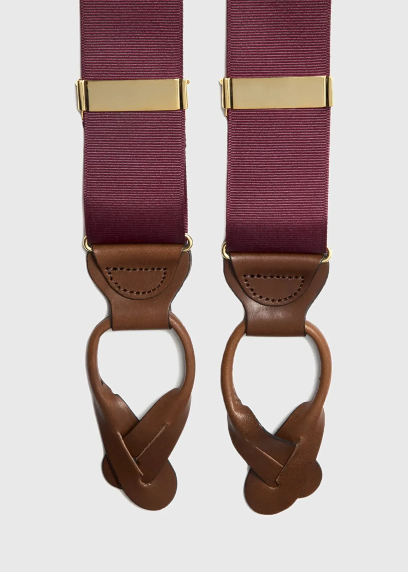 Paul Stuart Suspenders^Solid Grosgrain Braces Burgundy