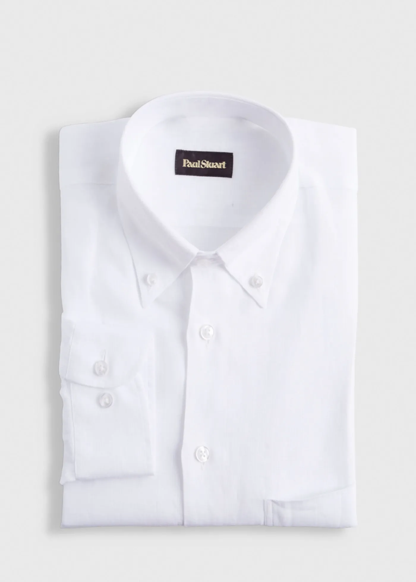 Paul Stuart Sport Shirts^Solid Linen Sport Shirt White